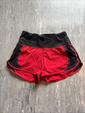 Athleta Red Athletic Shorts with Black Waistband